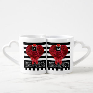 Love and Roses Blackboard Style Mugs