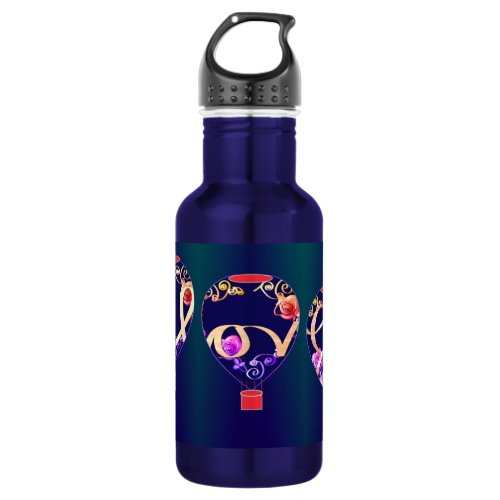 Love and Roses Hot Air Balloons Stainless Steel Water Bottle