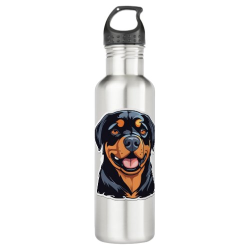 Love and Rottweiler Hugs Pawsitively Hilarious Pet Stainless Steel Water Bottle
