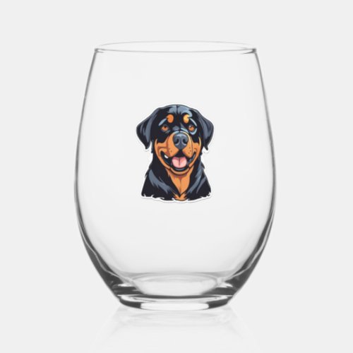 Love and Rottweiler Hugs Pawsitively Hilarious Pet Stemless Wine Glass