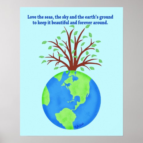 Love and Save the Earth Forever Environment Art Poster