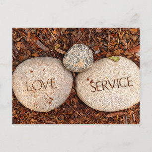 Love and Service - Spiritual Religious Stones Postcard