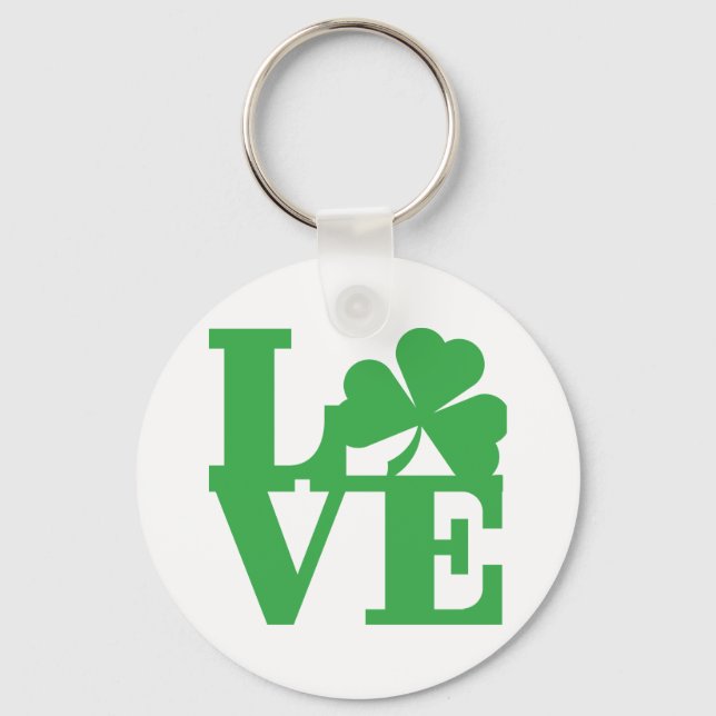 LOVE and Shamrocks Keychain (Front)