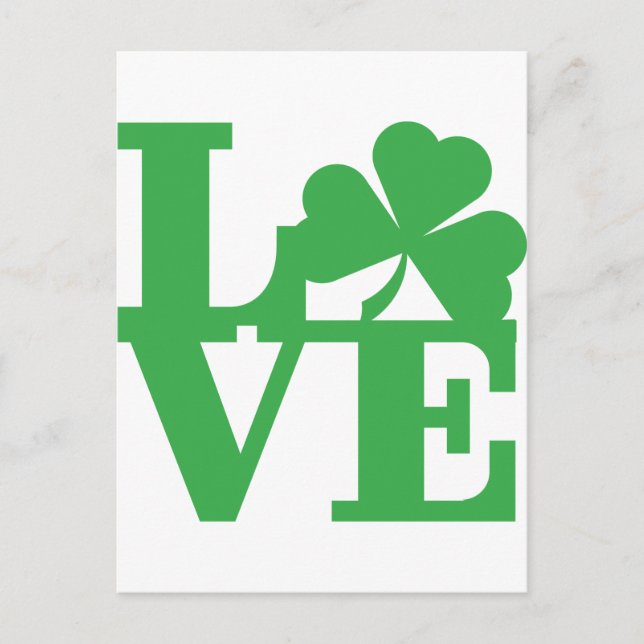 LOVE and Shamrocks Postcard (Front)