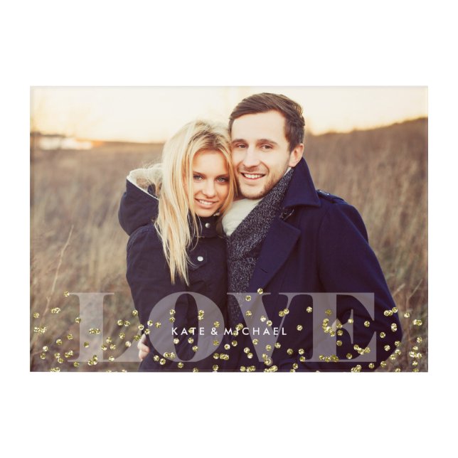 Love and Sparkles Custom Photo Acrylic Print (Front)