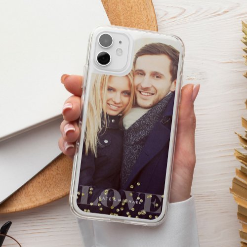 Love and Sparkles Overlay Custom Photo iPhone 15 Plus Case