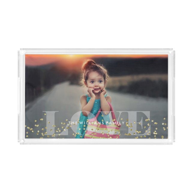 Love and Sparkles Photo Acrylic Tray (Front)