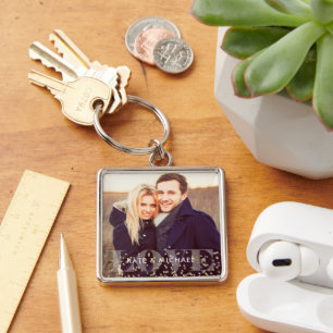 Love and Sparkles Photo Keychain