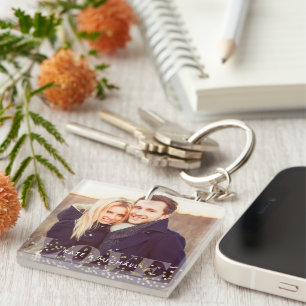 Love and Sparkles Photo Keychain