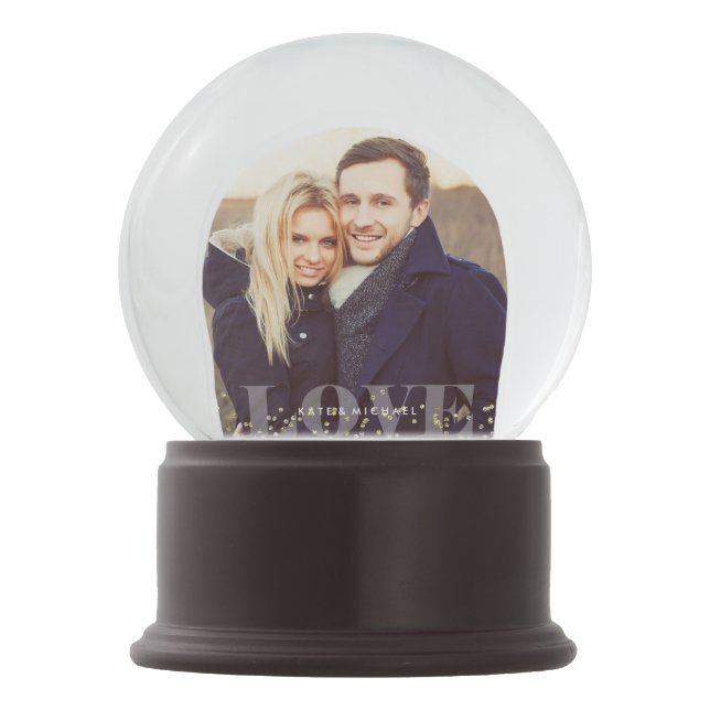 Love and Sparkles Photo Snow Globe (Front)