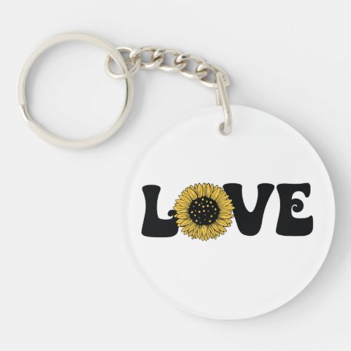 Love and sunflower keychain