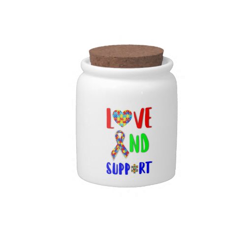 Love And Support 2 spectrum Awareness April Autism Candy Jar