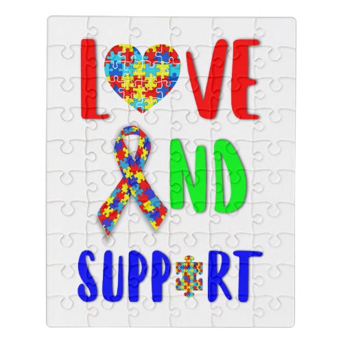 Love And Support 2 spectrum Awareness April Autism Jigsaw Puzzle