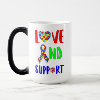 Love And Support 2 spectrum Awareness April Autism Magic Mug