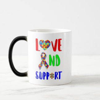 Love And Support 2 spectrum Awareness April Autism Magic Mug