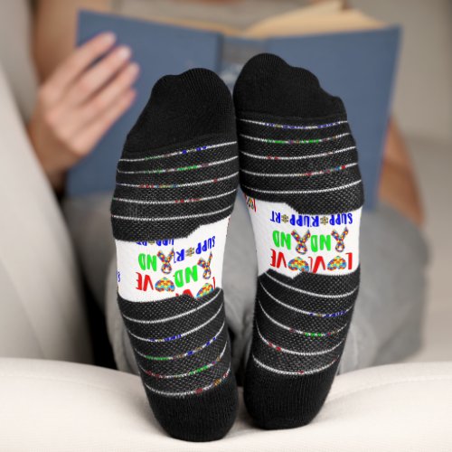Love And Support 2 spectrum Awareness April Autism Socks