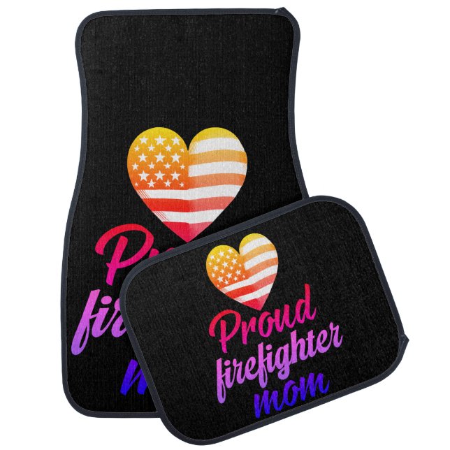 Love and support honors firefighter moms car floor mat (Set)