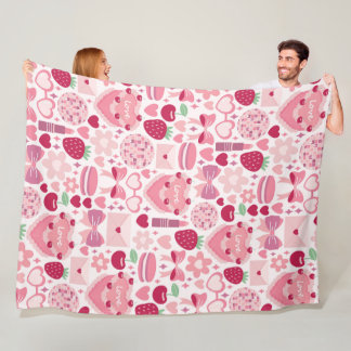 Love and Sweetness Pattern Fleece Blanket