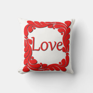 Love and Swirled Border Pillow
