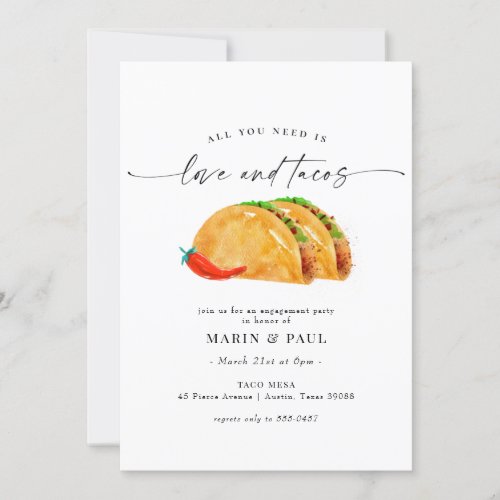 Love and Tacos Engagement Party Invitation