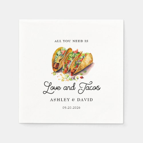 Love and Tacos  Engagement Party  Napkins