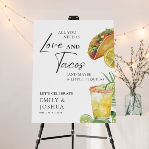 Love and Tacos Mexican Couples Shower Welcome Sign