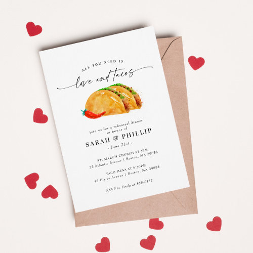 Love and Tacos Rehearsal Dinner Invitation