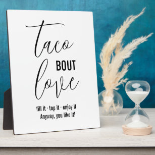 Love and Tacos sign Tabletop Plaque with Easel