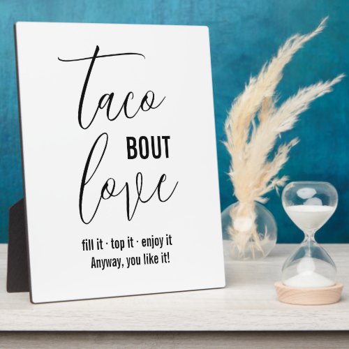 Love and Tacos sign Tabletop Plaque with Easel