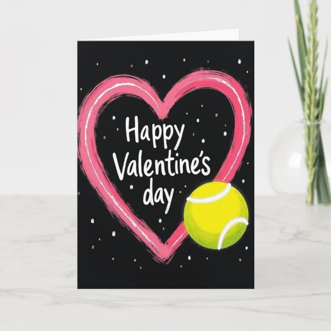 Love And Tennis Valentines Day Card (Front)