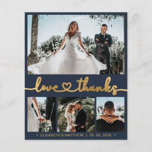 Love and Thanks 4 Photo Collage Wedding Thank You Flyer