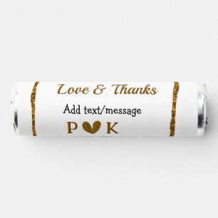 Love and thanks add couple name golden black weddi breath savers® mints