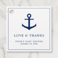 Love and Thanks Anchor Boy Nautical Baby Shower Favor Tags