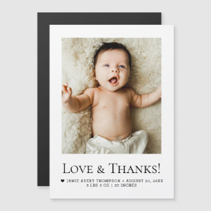 Love and Thanks Baby Photo Birth announcement