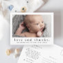 Love and Thanks Baby Photo Birth Announcement Postcard