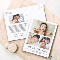 Love and Thanks Baby Photo Birth announcement