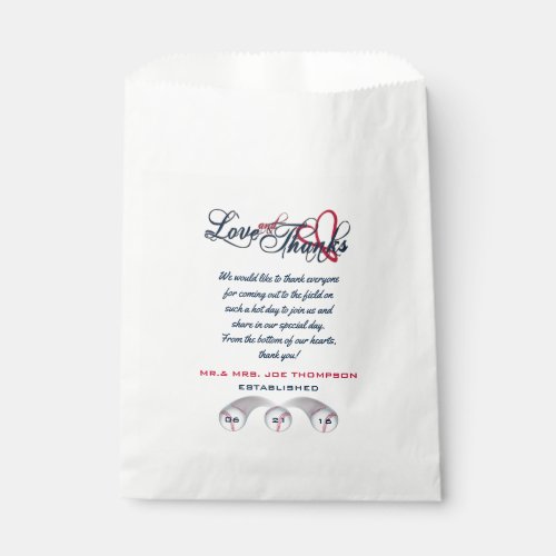 Love and ThanksBaseball Wedding_PARTY FAVOR BAGS