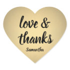 Love and Thanks Black and Gold Faux Foil Thank You
