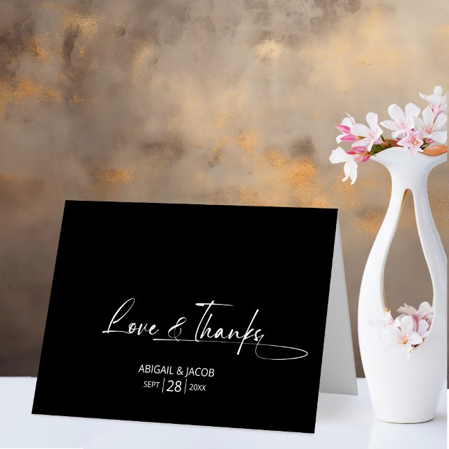 Love and Thanks Black Wedding Thank You (Creator Uploaded)
