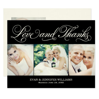 Love and Thanks | Black Wedding Thank You Card