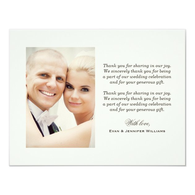 Love And Thanks | Black Wedding Thank You Card