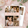 Love and Thanks Blush Photo Collage Wedding Thank You Card