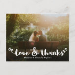 Love and Thanks Brush Wedding Photo Thank You Card