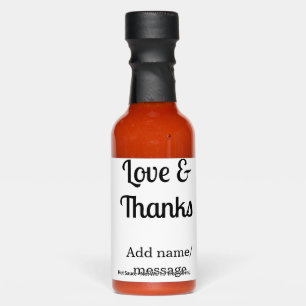 Love and thanks business name text message hot sauces