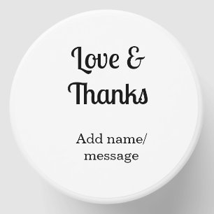 Love and thanks business name text message mini candle favors