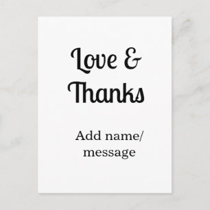 Love and thanks business name text message postcard