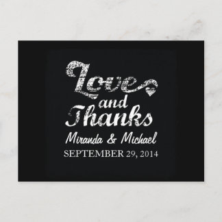 LOVE AND THANKS Chalkboard FAVOR Postcard