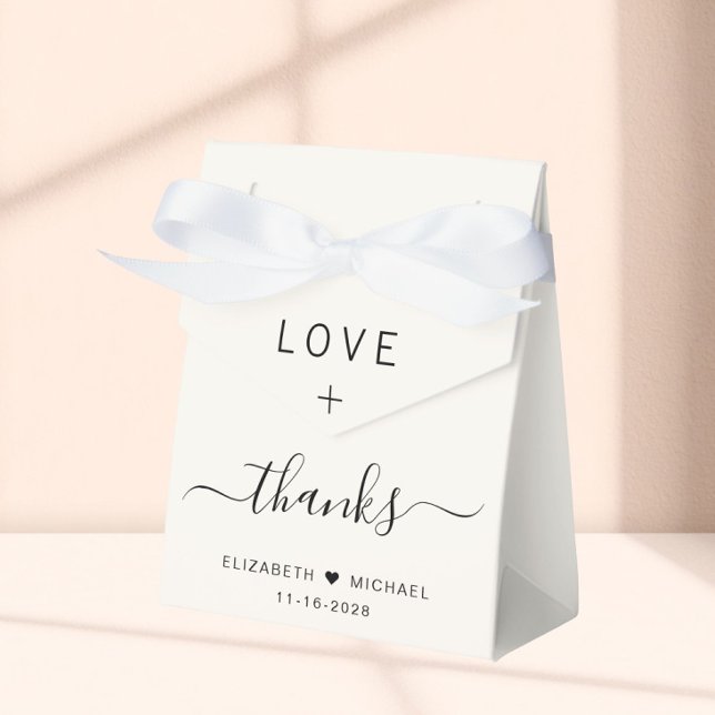 Love And Thanks Cream Wedding Favor Boxes (Creator Uploaded)