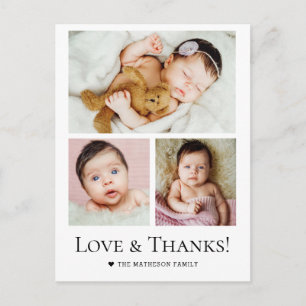 Love and Thanks Custom photo Collage Baby Shower Postcard