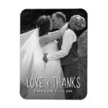 Love And Thanks Custom Wedding Thank You Photo Magnet at Zazzle